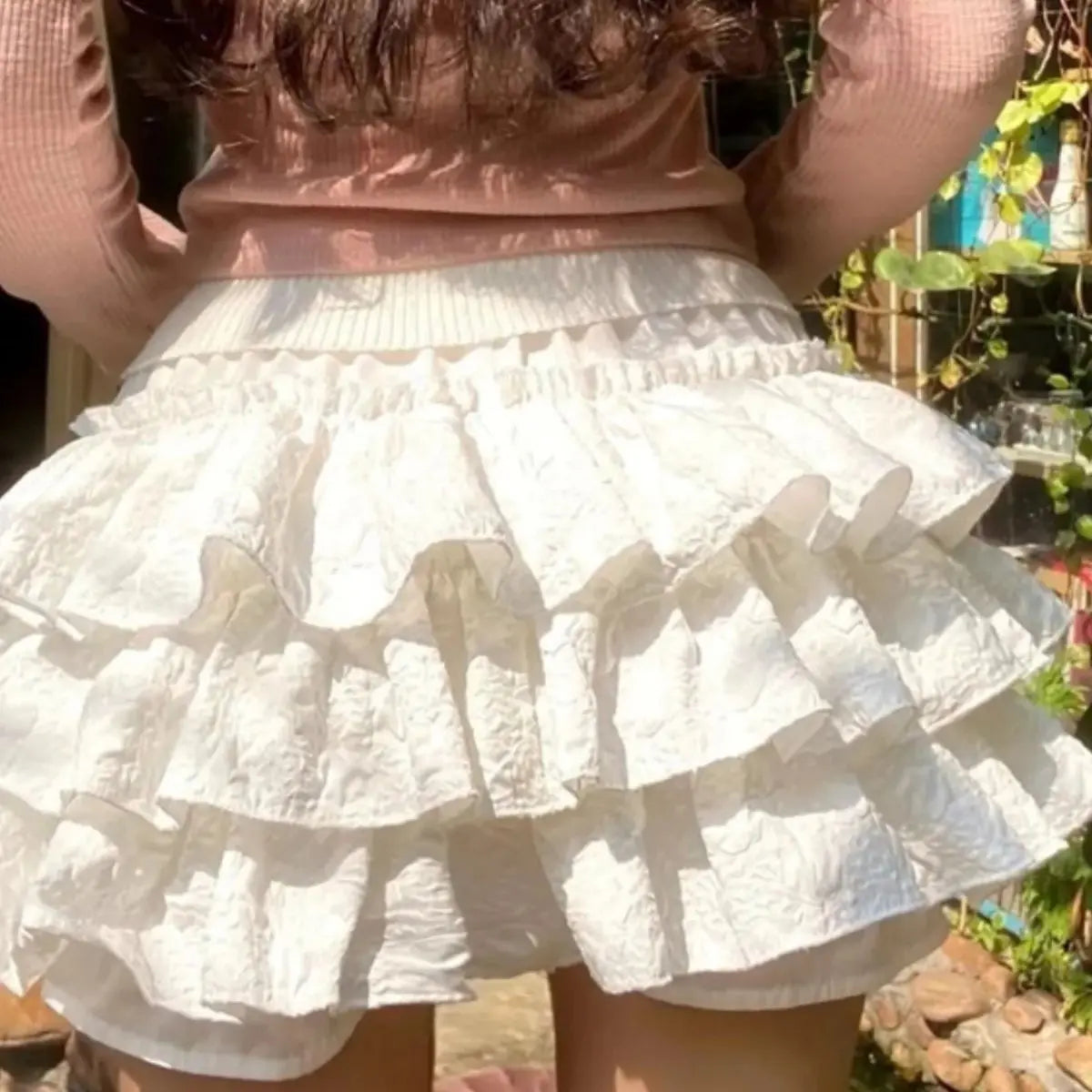 Kawaii Ball Gown Short Skirt Pleated Ruffles Layered High Waist...